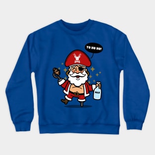 Funny Cute Pirate Christmas Santa Claus Gift For Kids And Adults Crewneck Sweatshirt